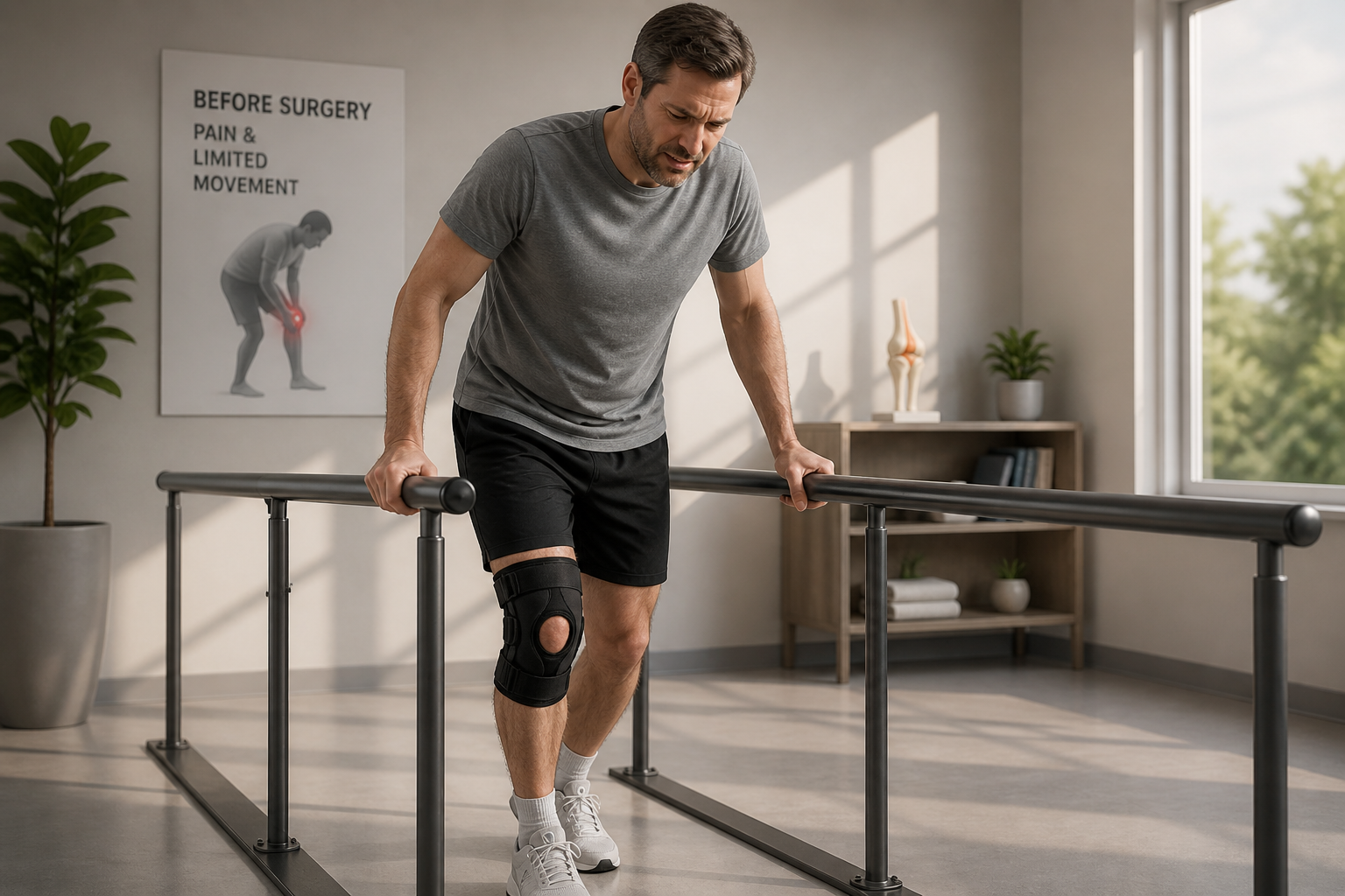 Post-surgery physiotherapy rehabilitation treatment session